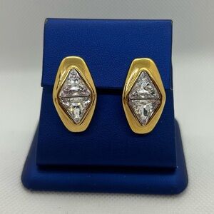 VINTAGE Swarovski Triangular Earrings